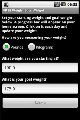 Simple Weight Loss Resolution android App screenshot 1